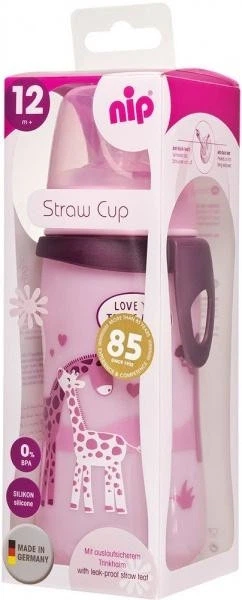 Поїльник з трубочкою Nip Straw Cup Жирафи, 330 мл, бузковий (35068) - Фото 3 Поїльник з трубочкою Nip Straw Cup Жирафи, 330 мл, бузковий (35068) - зображення 3