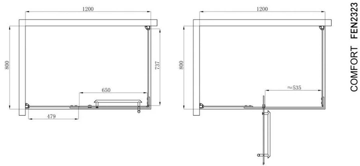 Душова кабіна DEVIT Comfort 120х80 FEN2323G тонована - Фото 3 Душова кабіна DEVIT Comfort 120х80 FEN2323G тонована - зображення 3