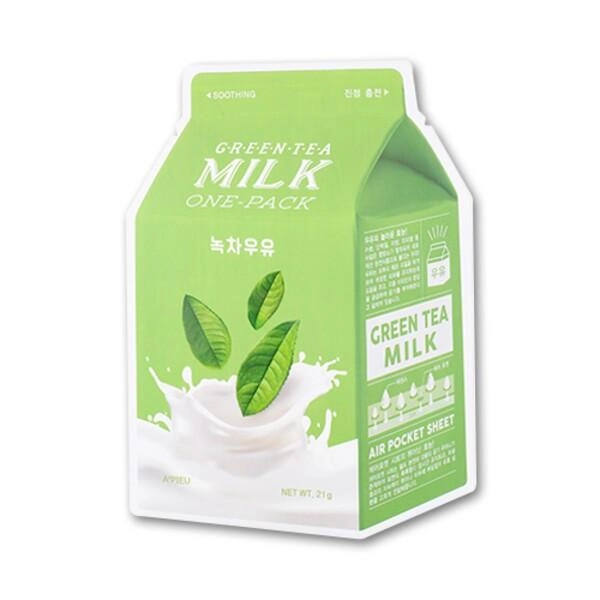 Тканевая маска с чаем и молоком A'Pieu Green Tea Milk One-Pack (8806185780278) 