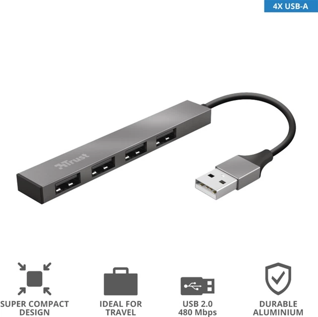 USB Hub Halyx Aluminium 4-Port Mini USB Hub (tr23786) - obraz 6
