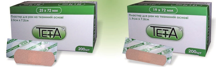 Пластир для ран на тканинній основі Teta®, розмір 2,5х7,2см - зображення 1