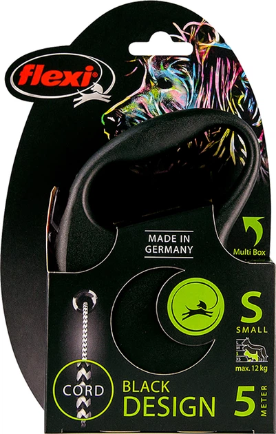 Smycz Flexi Black Design S 5 m Srebrny (4000498033302) - obraz 2