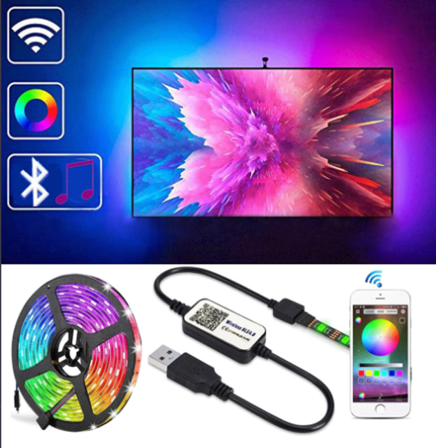 Светодиодная лента RGB 5м от usb с управлением через Bluetooth – фото ...