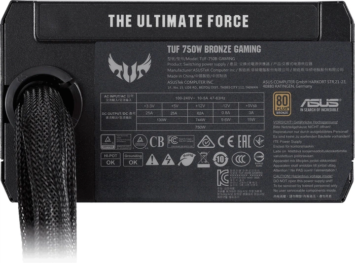 Zasilacz ASUS TUF Gaming 80+ Bronze 750W (90YE00D0-B0NA00) - obraz 11