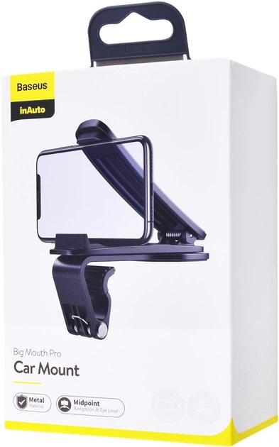 Uchwyt samochodowy Baseus Big Mouth Pro na deskę rozdzielczą Black (SUDZ-A01) - obraz 3