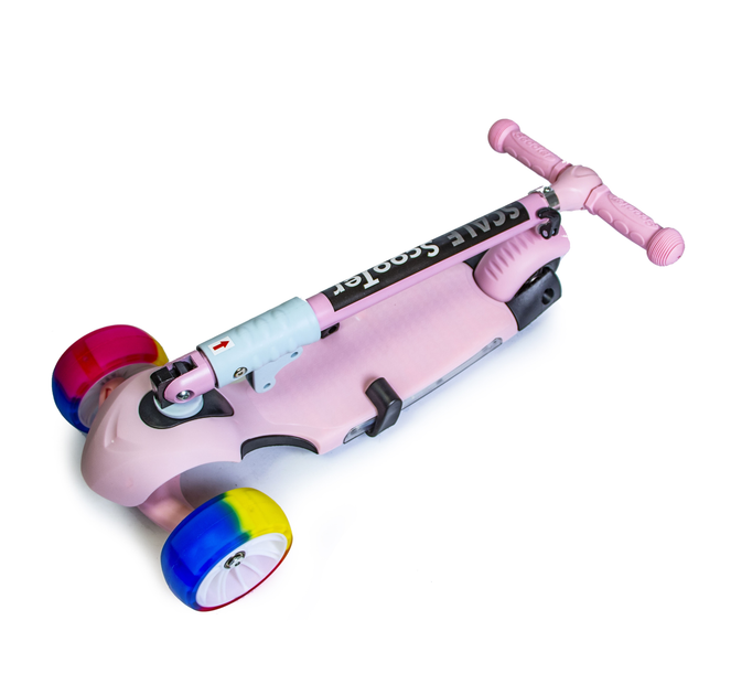 Самокат Scooter 3in1. Pink (складная ручка, со светом и музыкой и смарт ...