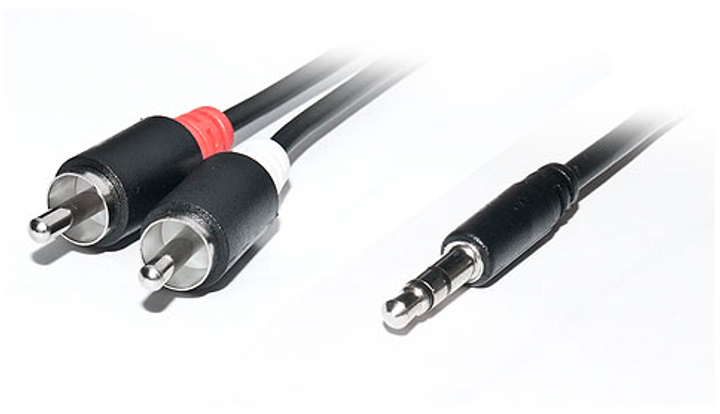 Кабель Real-El Audio Pro 3.5 мм M - 2xRCA M 1.8 м Black (EL123500042) - изображение 2