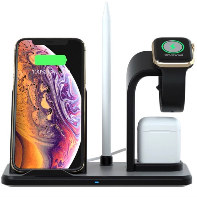Беспроводное зарядное устройство док-станция 3 в 1 Barch Wireless Fast ...