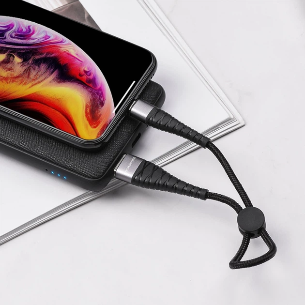 Кабель USB Borofone BX32, USB to Lightning, 0.25m, чорний - Фото 5 Кабель USB Borofone BX32, USB to Lightning, 0.25m, чорний - зображення 5