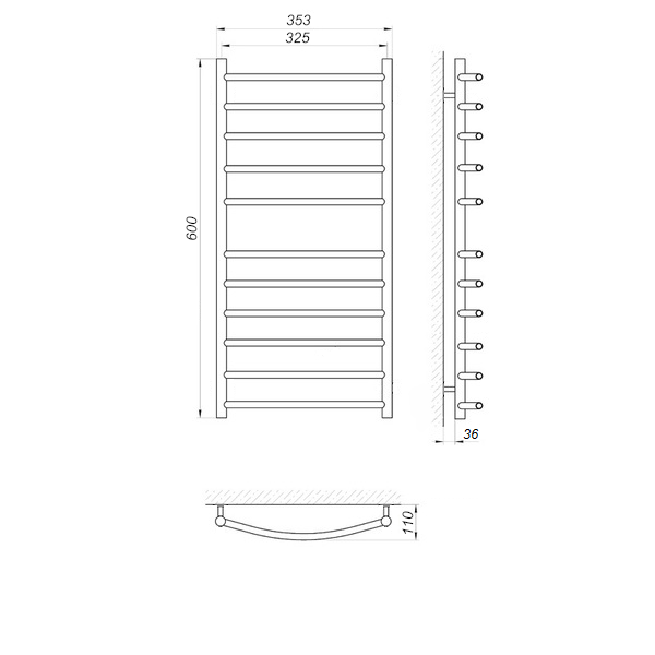 Сушка для рушників WarmShop T18 600x325 (31060032) - зображення 3