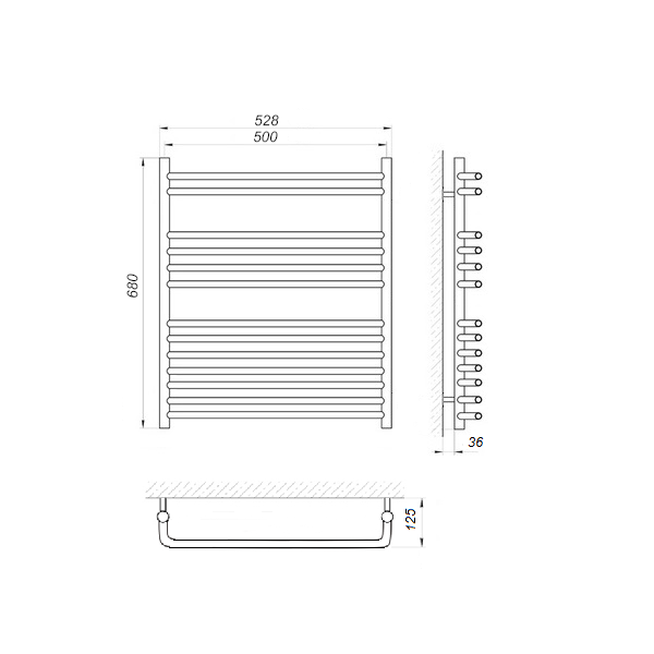 Сушка для рушників WarmShop T8 680x500 (31068050) - зображення 3