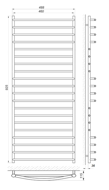 Сушка для рушників WarmShop T31 925x460 (31092046) - зображення 3