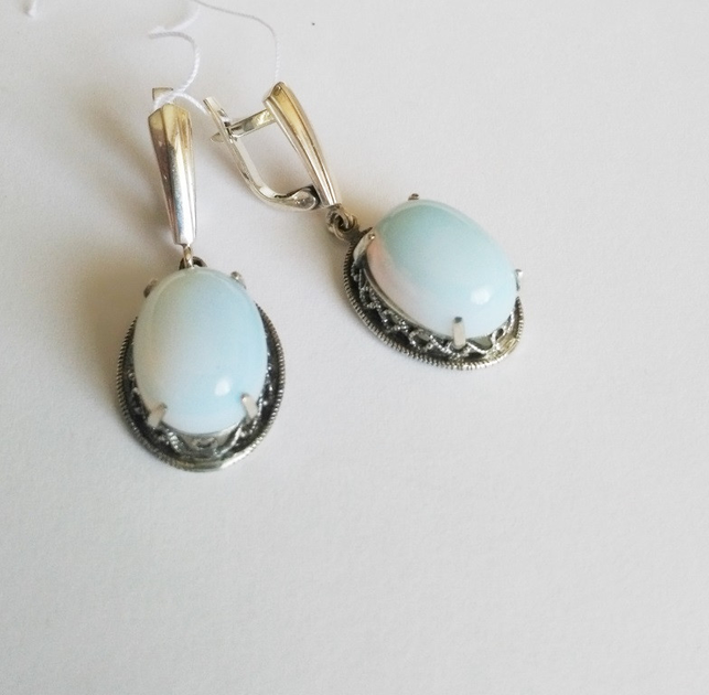 Серьги из серебра с лунным камнем Империя, 0105.10 от продавца: Larins ...