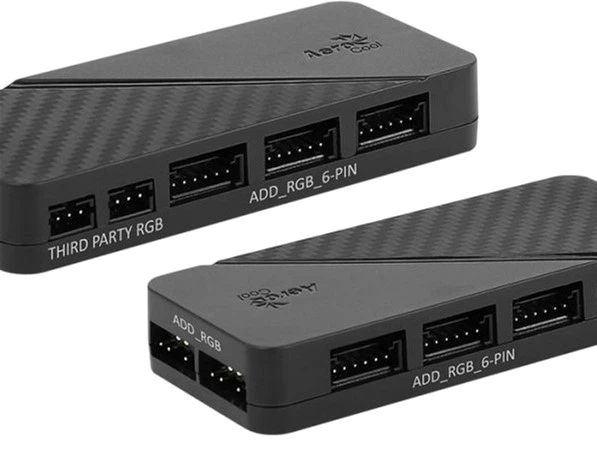 Hub do sterowania oświetleniem RGB Aerocool H66F 6 x 6-pin ARGB + 2 x 3-pin 5V (H66F HUB) - obraz 4