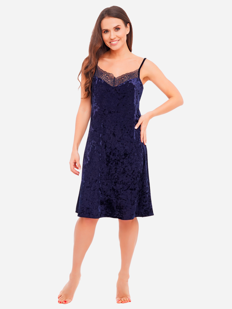 Нічна сорочка Martelle Lingerie M-107 велюр 38 (M) Темно-синя від Rozetka на платформі USKIDKA Акція на Нічна сорочка Martelle Lingerie M-107 велюр 38 (M) Темно-синя від Rozetka