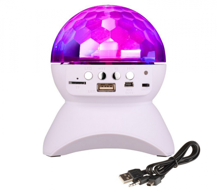 Современный Диско-шар на аккумуляторе magic ball Bluetooth L-740 White - изображение 5