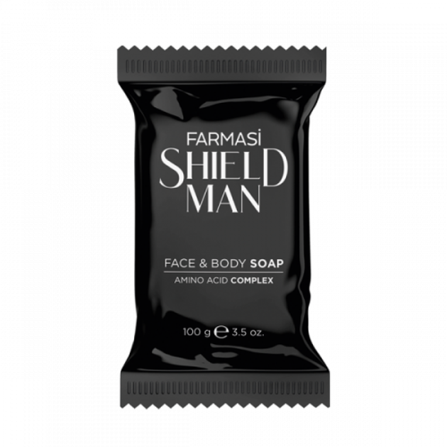 Чоловіче мило для обличчя і тіла Farmasi Shield Man 100г - Фото 1 Чоловіче мило для обличчя і тіла Farmasi Shield Man 100г - зображення 1