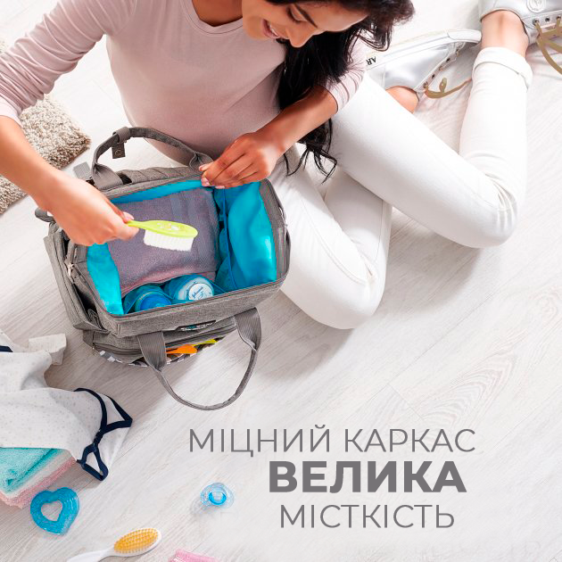 Сумка-рюкзак для мамы + компактный пеленальный матрасик Zupo Crafts (ZC-010) - изображение 3
