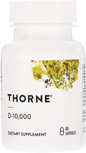 Вітаміни Thorne Research Вітамін D3, 10 000 МО, D-10,000, 60 капсул ...
