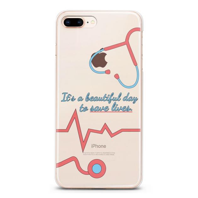 Чехол силиконовый для Apple iPhone (Medical theme) 8+ Plus айфон плюс ...