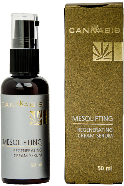 Крем-сыворотка Cannabis конструктор контура лица с экстрактом каннабиса Mesolifting Regenerating cream serum 50 мл (4811114511124) - изображение 1