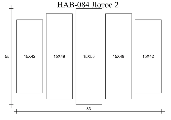 Модульна картина на полотні Holst Art з 5-ти частин Лотос 55х83 см - зображення 2