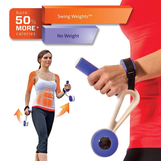 Гантели утяжелители для спортивной ходьбы и фитнеса Swing Weights ...