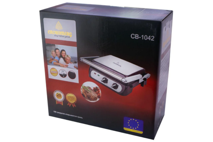 Прижимной контактный электрический гриль Crownberg CB 1042 (2000 Вт) - изображение 4