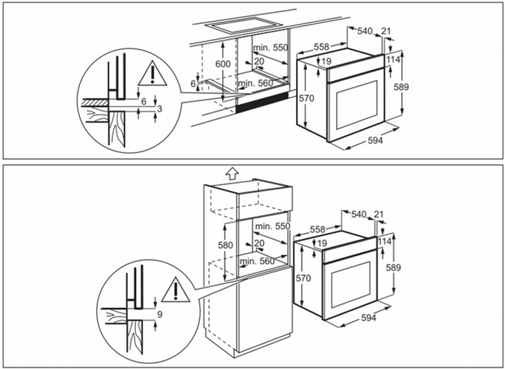 Встраиваемый электрический духовой шкаф electrolux okf5c50x