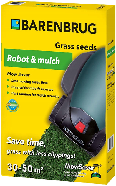 Смесь семян газонных трав Barenbrug Mow Saver Robot & Mulch Низкорослая .