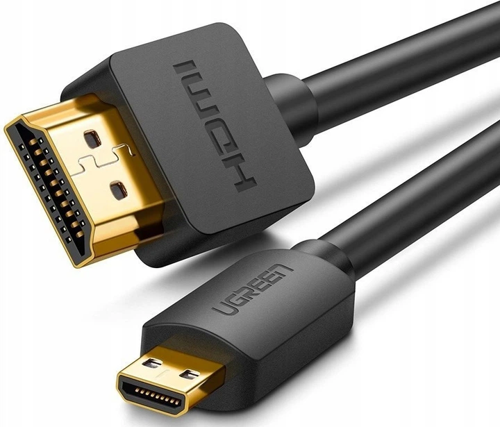 Кабель Ugreen HD127 micro HDMI to HDMI v2.0 UltraHD 4K-3D 1.5 м Black (6957303831029) - зображення 2