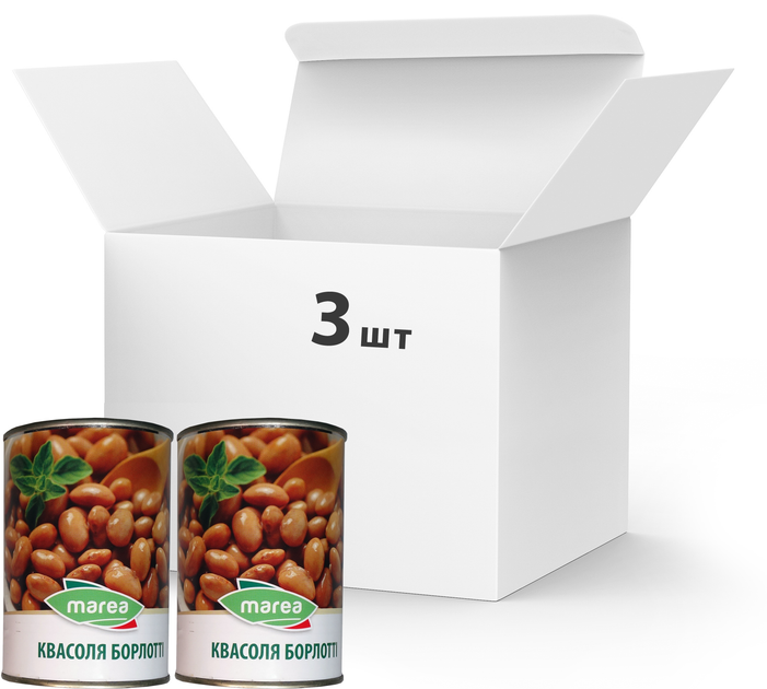 Упаковка фасоли Marea Borlotti beans 3 шт х 400 г (8033219794127 ...