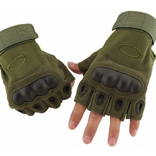Мужские перчатки тактические Oakley беспалые зеленые размер L окружность ладони 21-22,5 см (EI-711-V) - изображение 1