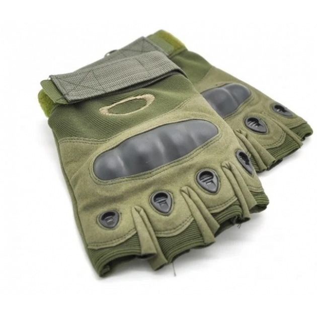 Мужские перчатки тактические Oakley беспалые зеленые размер XL окружность ладони 22,5-23,5 см (EI-711-V) - изображение 2