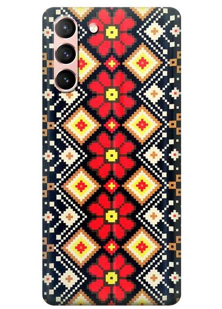 Силиконовый чехол ПринтОК для Samsung Galaxy S21 - Украинские узоры - Фото 1 Силиконовый чехол ПринтОК для Samsung Galaxy S21 - Украинские узоры - изображение 1