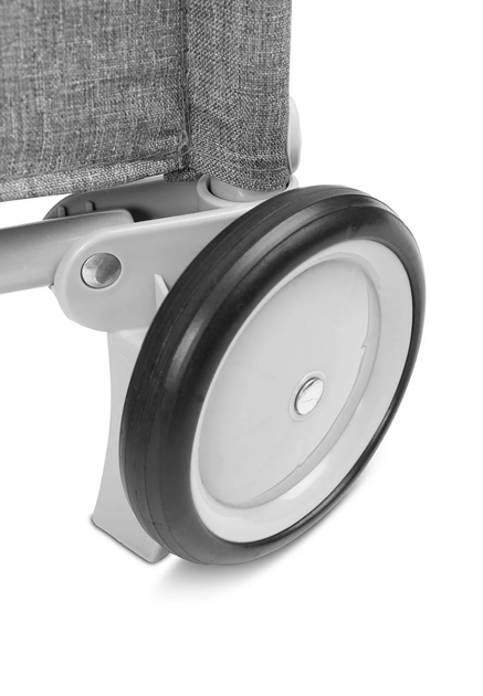 Манеж-кроватка 2 в 1 Caretero Basic Plus с колесами и матрасом + сумка для транспортировки Серый - изображение 6