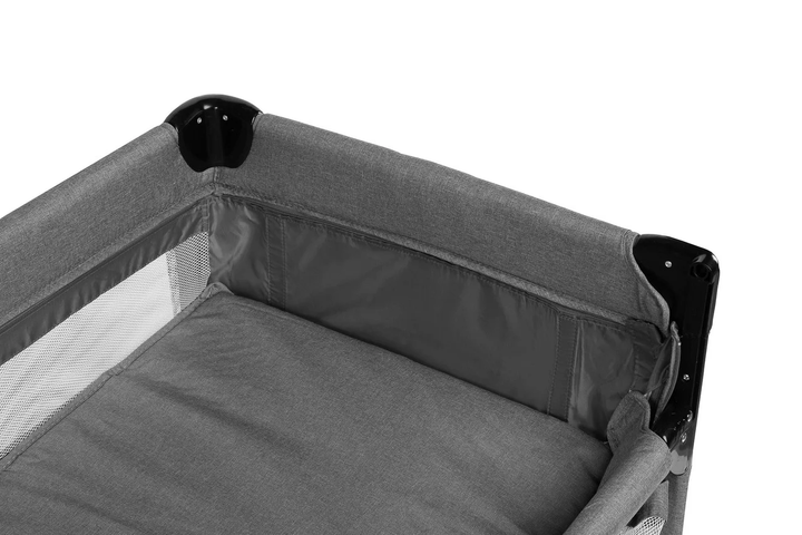 Манеж-кроватка 2 в 1 Caretero Esti Graphite с колесами и матрасом + сумка для переноски - изображение 10