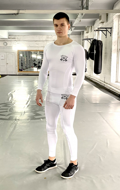 Мужской спортивный комплект (Рашгард+тайтсы) Rush white 2.0 FitU XL ...