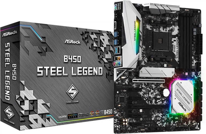 Płyta główna ASRock B450 Steel Legend (sAM4, AMD B450, PCI-Ex16) - Zdjęcie 5 Płyta główna ASRock B450 Steel Legend (sAM4, AMD B450, PCI-Ex16) - obraz 5
