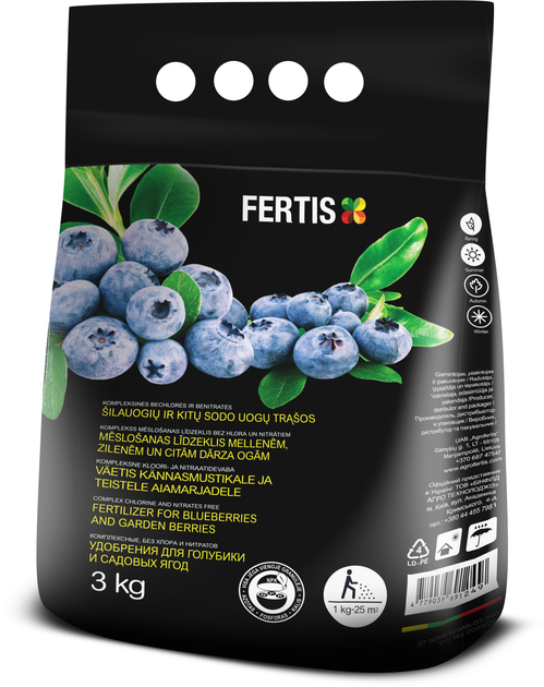 Удобрение для голубики и садовых ягод Fertis без хлора и нитратов 3 кг (10509323) - изображение 1