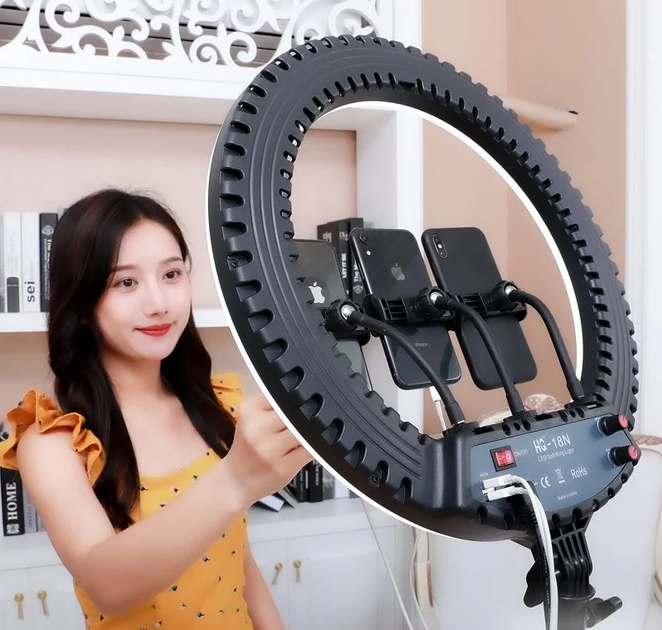 Кольцевая лампа на штативе HQ-18 N Ring Light - изображение 7