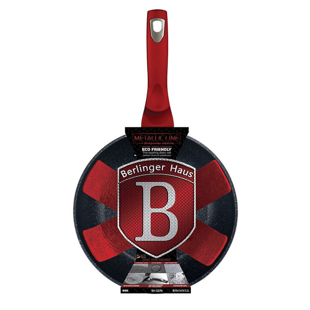  berlinger haus burgundy metallic line wok 28 7 4 bh 1267 n