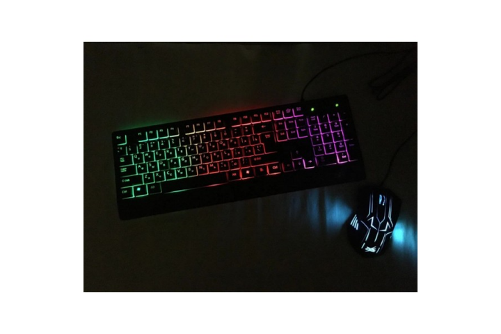 Комплект проводная клавиатура и мышь c RGB подсветкой UKC PETRA MK1 (UKC MK1) - Фото 4 Комплект проводная клавиатура и мышь c RGB подсветкой UKC PETRA MK1 (UKC MK1) - изображение 4