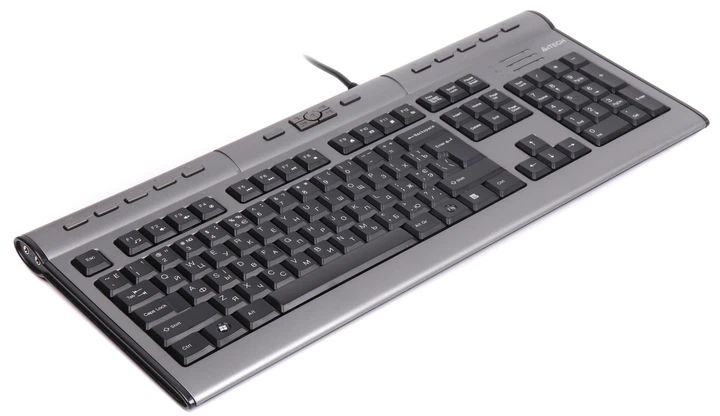 Клавиатура проводная A4Tech KL-7MUU-R Silver USB UKR (4711421757454) - Фото 2 Клавиатура проводная A4Tech KL-7MUU-R Silver USB UKR (4711421757454) - изображение 2