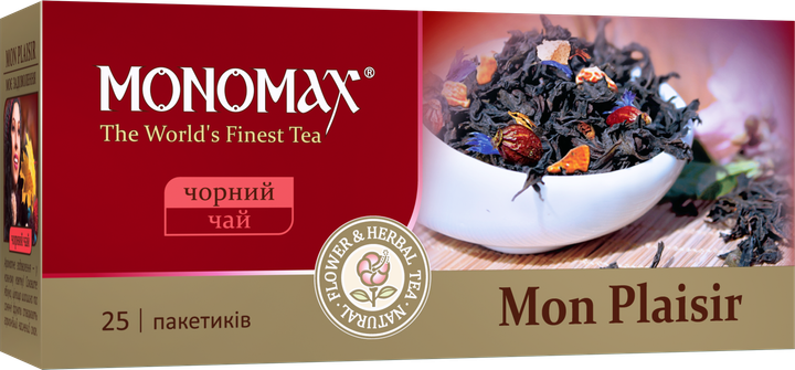 Чай черный пакетированный Мономах Mon Plaisir 25 х 1.5 г (4820198870836 ...