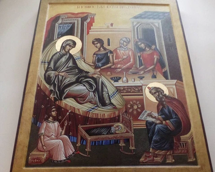 Икона Рождество Пресвятой Богородицы - на ковчежной доске - изображение 2