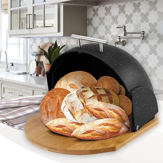 Хлібниця Maestro Granite Чорна (MR1678G-BLACK) - зображення 4
