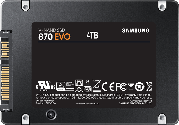 SSD диск Samsung 870 Evo-Series 4TB 2.5" SATA III V-NAND 3bit MLC (TLC) (MZ-77E4T0BW) - зображення 4