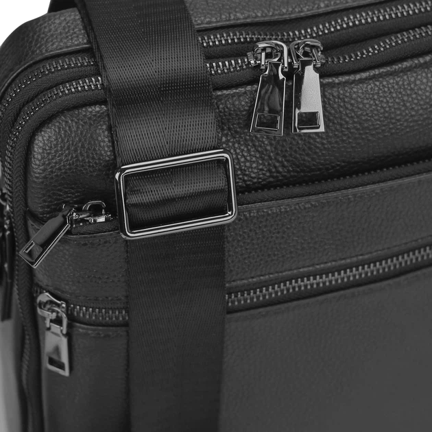 Мужская кожаная сумка-мессенджер Tiding Bag A25-17622-3A Черная - Фото 8 Мужская кожаная сумка-мессенджер Tiding Bag A25-17622-3A Черная - изображение 8