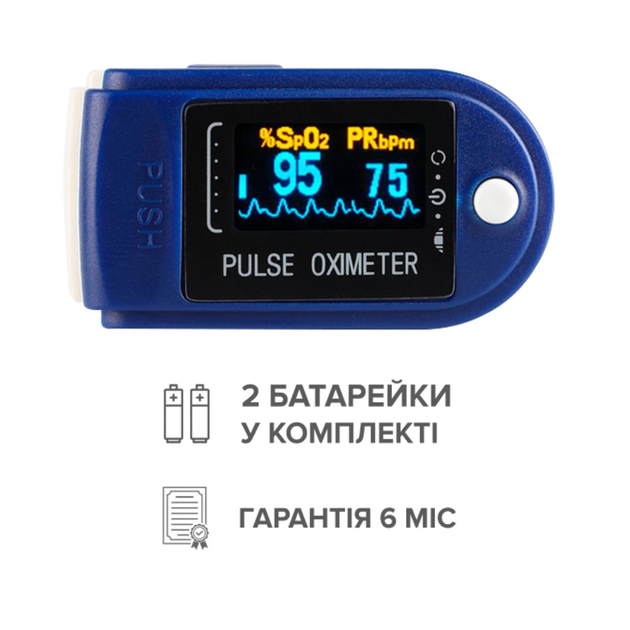 Пульсоксиметр напалечный Huge Care 50D с батарейками (сертифицирован) - изображение 2